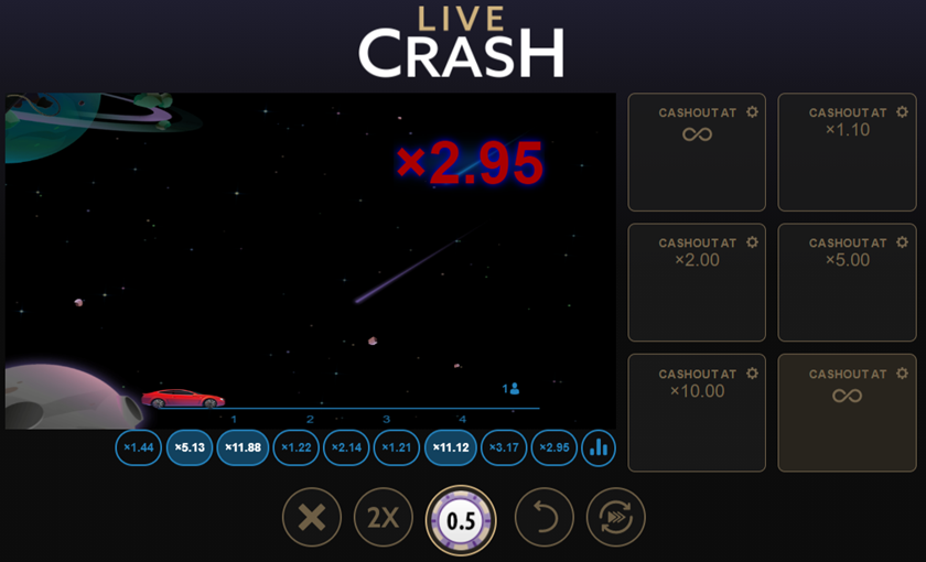 Live Crash oyunu